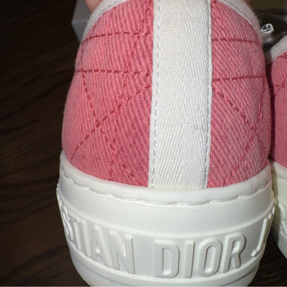 Size 9.5 Christian Dior Walk'n'Dior Canvas Sneakers Pink - Picture 10 of 14